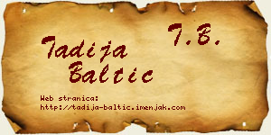 Tadija Baltić vizit kartica